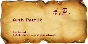 Auth Patrik névjegykártya